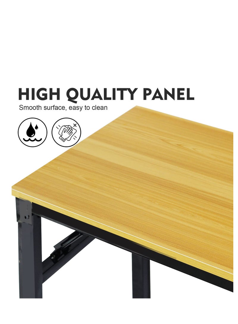 Cool Baby COOLBABY Folding Table Multifunctional Portable Desk Camping Garden Picnic Coffee BBQ - 120x50x75 cm Wood Yellow - Image 3