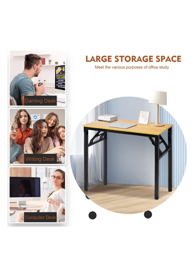 Cool Baby COOLBABY Folding Table Multifunctional Portable Desk Camping Garden Picnic Coffee BBQ - 120x50x75 cm Wood Yellow - Image 5