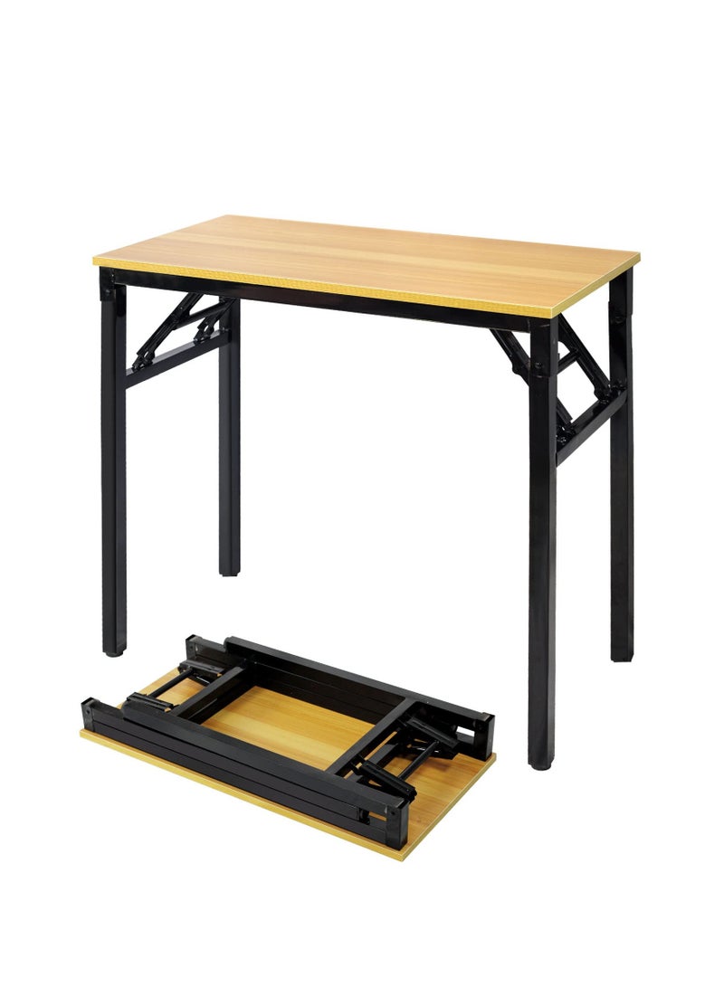 Cool Baby COOLBABY Folding Table Multifunctional Portable Desk Camping Garden Picnic Coffee BBQ - 120x50x75 cm Wood Yellow - Image 1