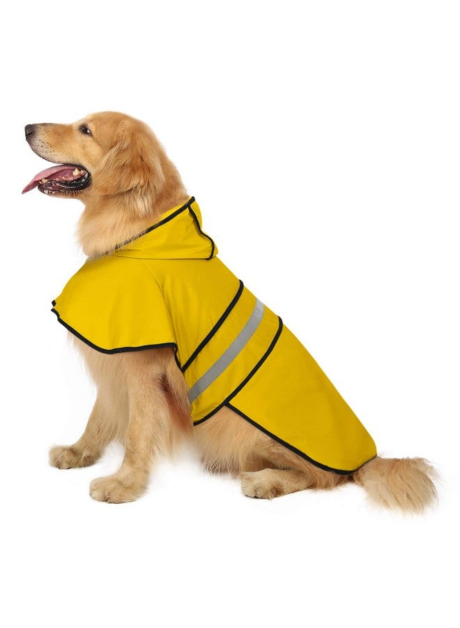 HDE Dog Raincoat Hooded Slicker Poncho for Small to X-Large Dogs and Puppies Yellow - XL - Image 1