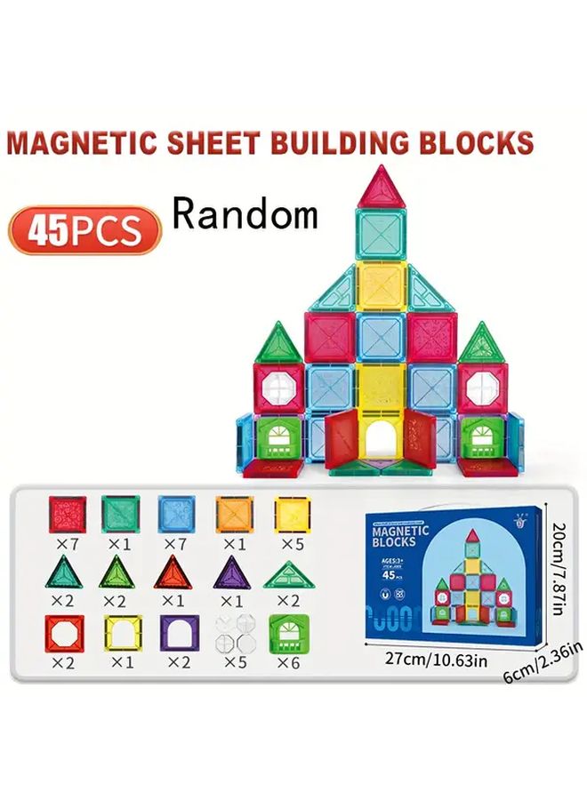 45 Pcs Magnetic Building Blocks Educational Toys For Kids Birthday Gifts - Image 1