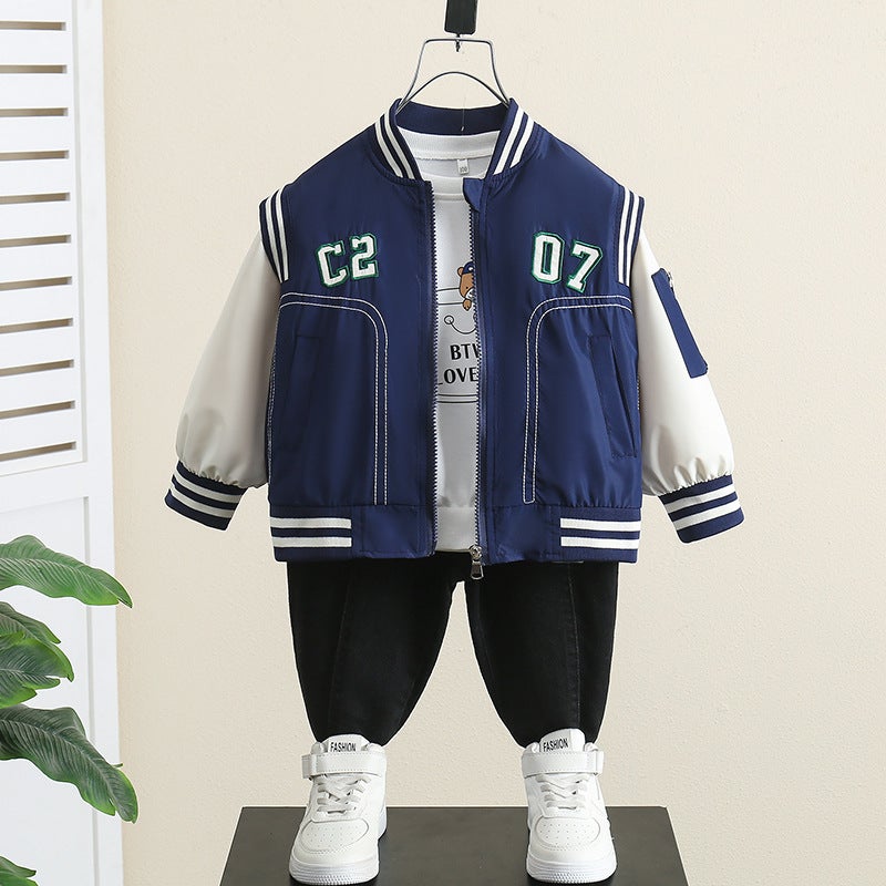Boys' Jacket Stylish Boys' Sports Clothing Baby Children'S Fashion Baseball Jacket Top - Image 2