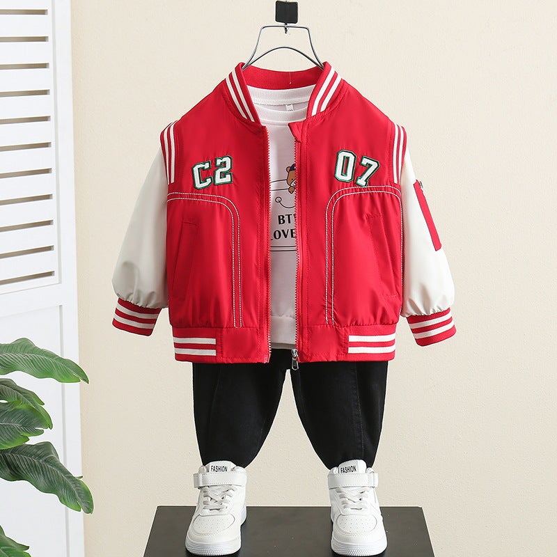 Boys' Jacket Stylish Boys' Sports Clothing Baby Children'S Fashion Baseball Jacket Top - Image 3