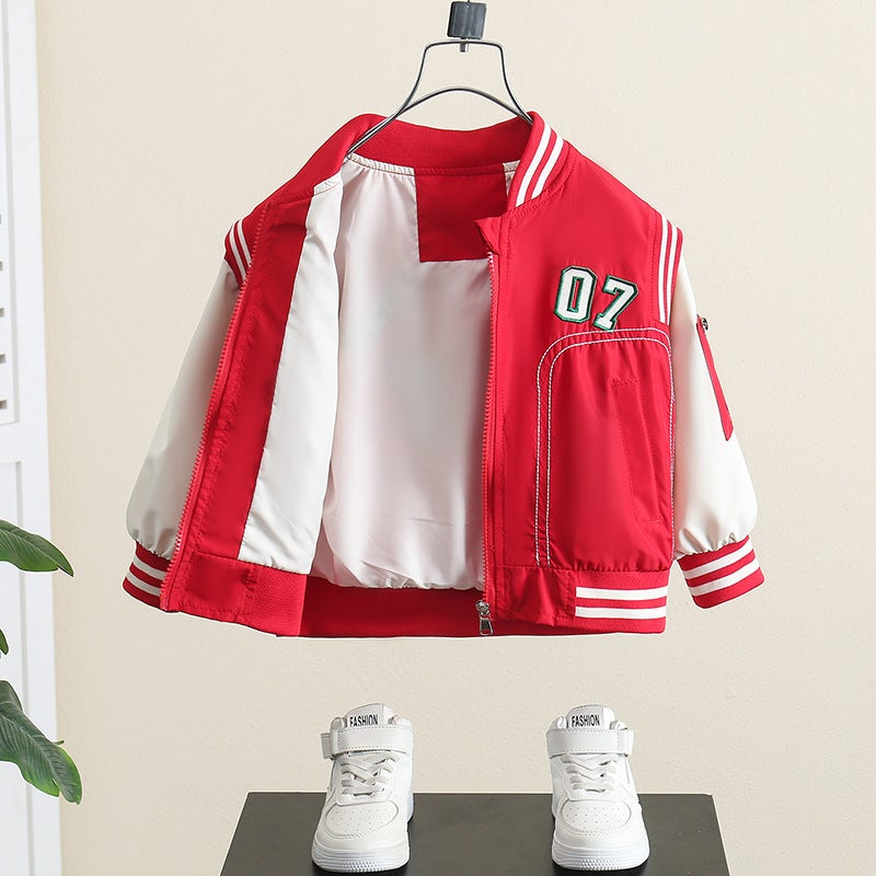 Boys' Jacket Stylish Boys' Sports Clothing Baby Children'S Fashion Baseball Jacket Top - Image 5