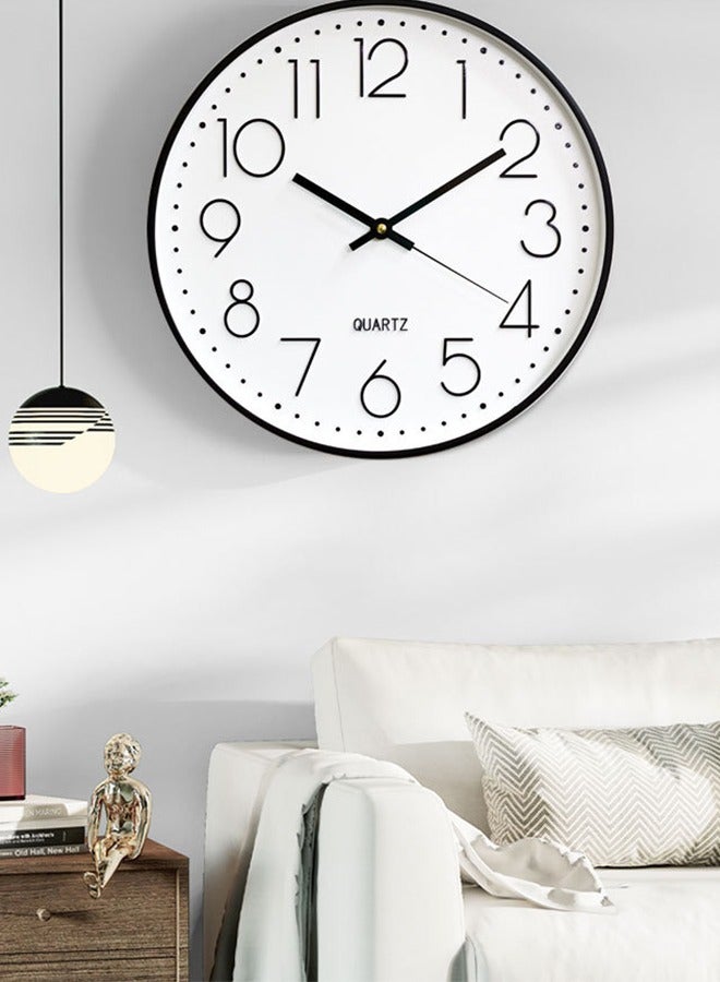 DUNISO Wall clock, silent non ticking quartz clock, circular decorative wall clock, easy to read, suitable for bedrooms, living rooms, kitchens, offices, schools - Image 1