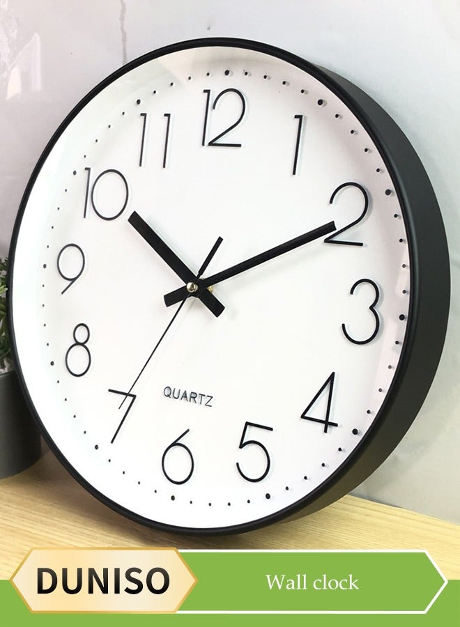 DUNISO Wall clock, silent non ticking quartz clock, circular decorative wall clock, easy to read, suitable for bedrooms, living rooms, kitchens, offices, schools - Image 2