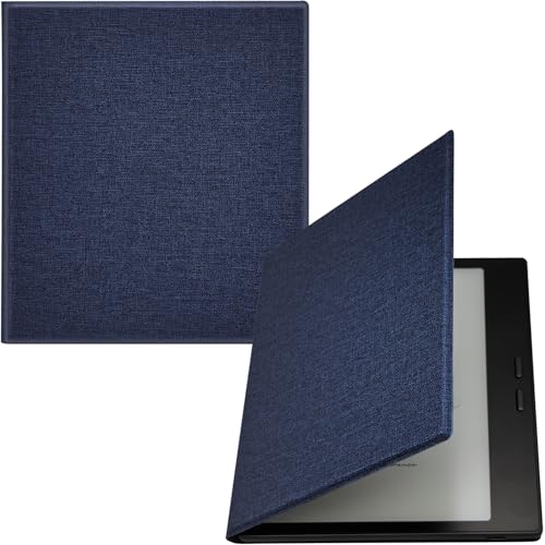 GOVTVA Magnetic Leather Case for 7'' Onyx Boox Go 7 / Boox Tablet Go Color 7 (Gen II/Gen I 2025/2024) /Boox Page Ultra-Thin Lightweight Cover with Auto Sleep/Wake & Magnetic Closure (Cloth Bark Blue) - Image 1