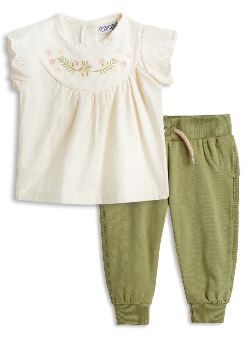 Dirkje Embroidered Top & Matching Trousers - Image 1