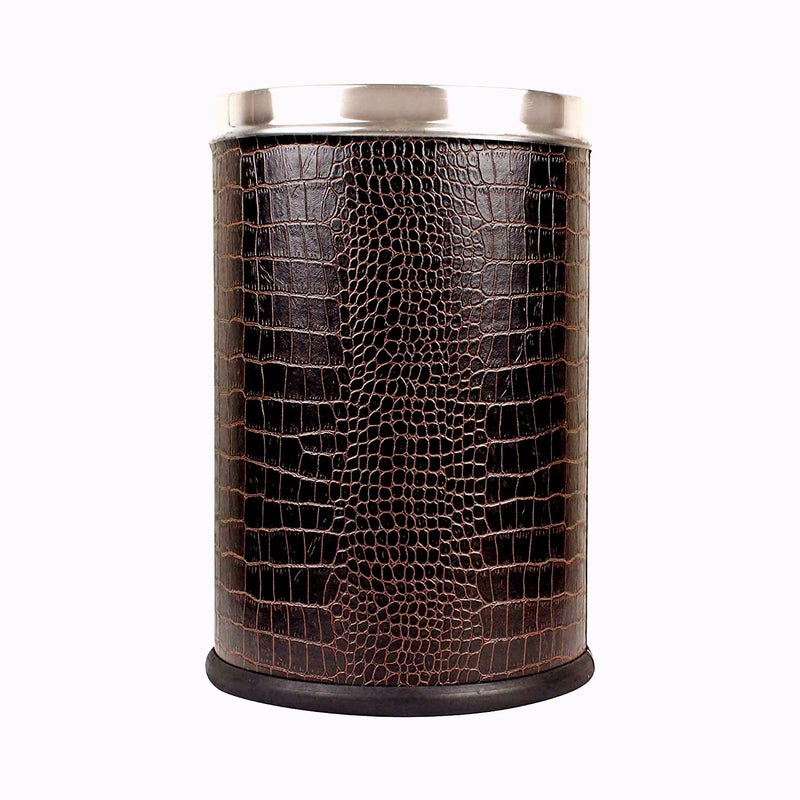 OPR Stainless Steel Leather Open Dustbin Without Lid| Trash Can, Steel Dustbin For Home, Bedroom, Washrooms, Office And Kitchen- 10 litres (8 X 12 inch) (Brown) - Image 5