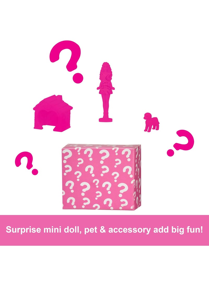 Barbie Mini Barbieland Double Decker Dollhouse Playset with Brunette Mini Doll & Surprise Accessories, Ages 4+ - Image 3