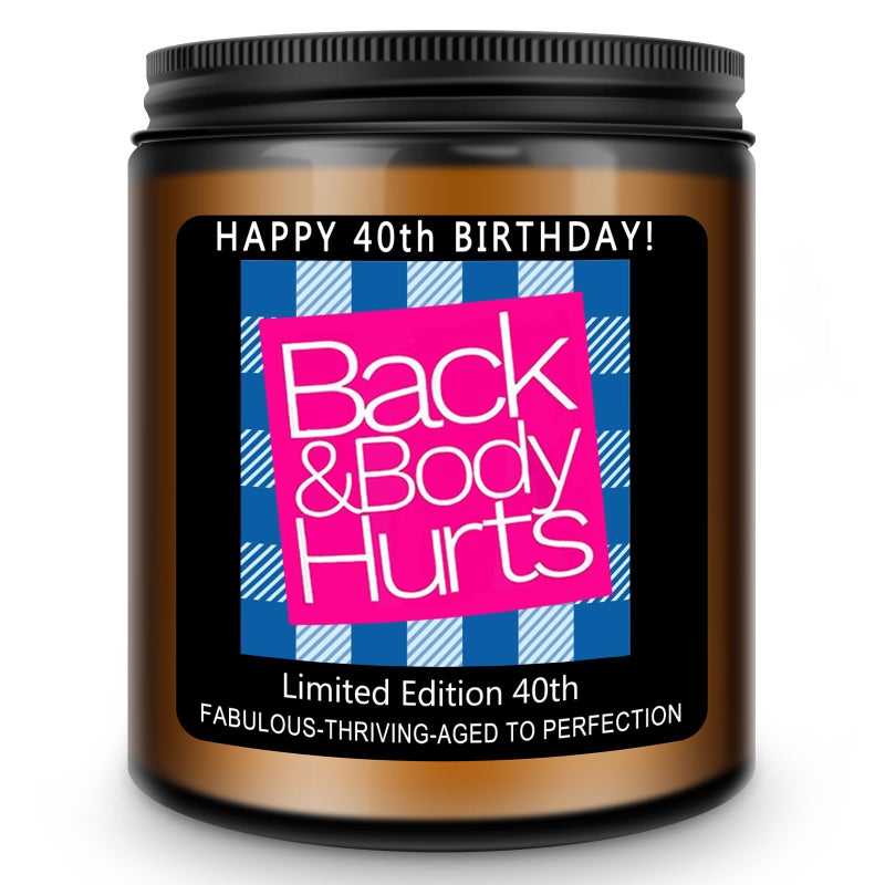 Homsolver 40th Birthday Gifts Women Men, Happy 40th Birthday Decorations Candles Gift for Her Him, Funny 40 Years Old Ideas -Lavender Scented Candle - Image 1