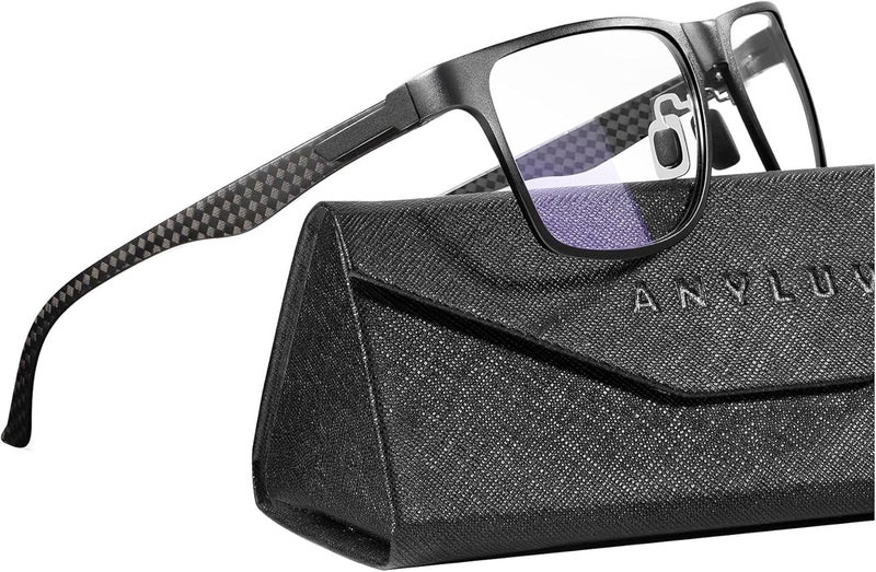 ANYLUV Blue Light Blocking Glasses Men Computer Gaming Glasses Lightweight Al-Mg Metal Anti Eyestrain Eye Protection - Image 1