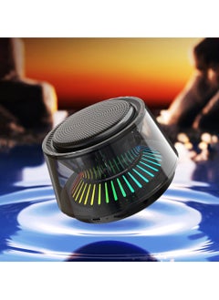 General Wireless Bluetooth Speaker Seven Color Glazed Glass Horn Transparent Top Turntable Atmosphere Light Household Portable Colorful Speaker  - Image 1