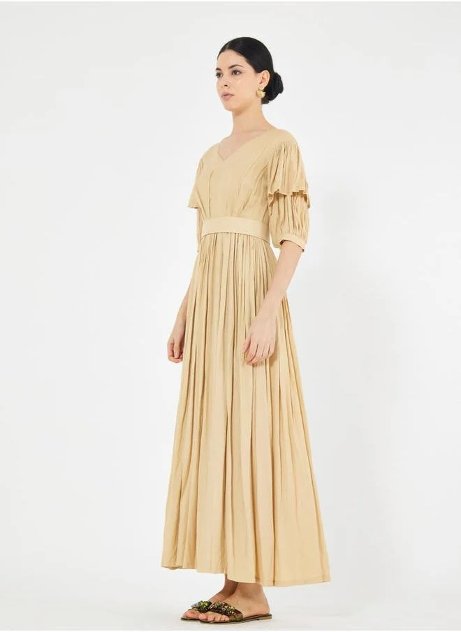 House of Moda Ruffled Sleeve Maxi Dress