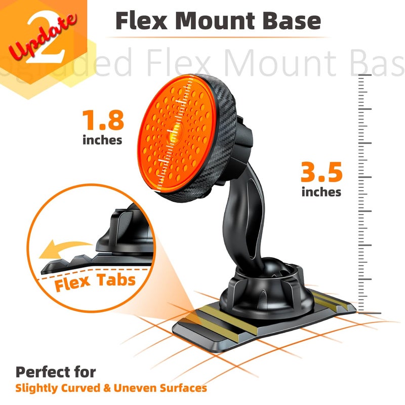 eSamcore Phone Holder for Car - Magnetic Car Phone Mount for Vehicle Dashboard, [Double 360 Adjustable Stand] Cell Phone Automobile Cradles with Strong Magnets for iPhone - Image 3