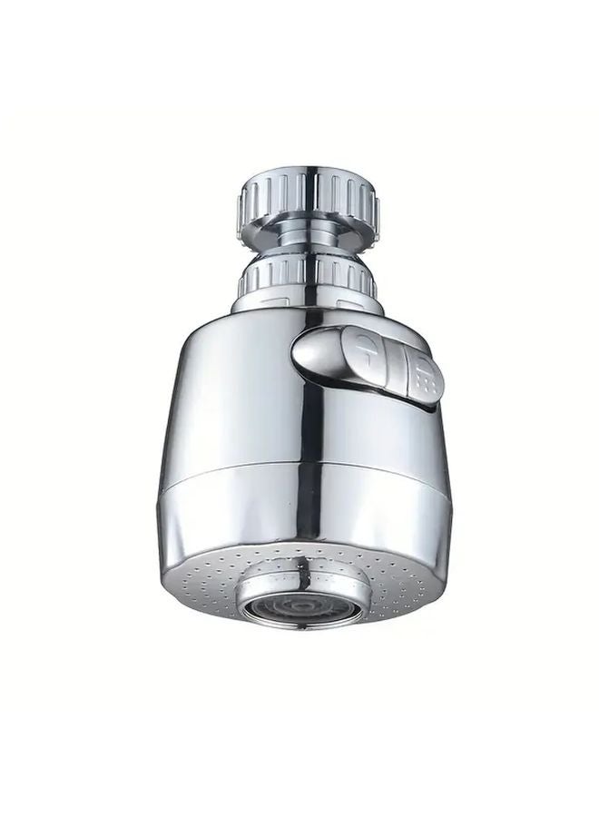 محول صنبور مطبخ دوار 360 درجة، امتداد رذاذ فضي من الأبس والفولاذ المقاوم للصدأ - Image 1