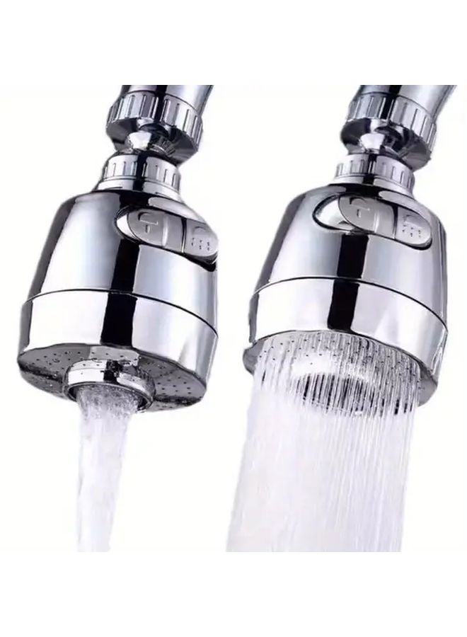 محول صنبور مطبخ دوار 360 درجة، امتداد رذاذ فضي من الأبس والفولاذ المقاوم للصدأ - Image 3