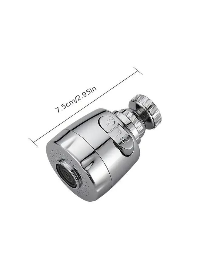 محول صنبور مطبخ دوار 360 درجة، امتداد رذاذ فضي من الأبس والفولاذ المقاوم للصدأ - Image 4