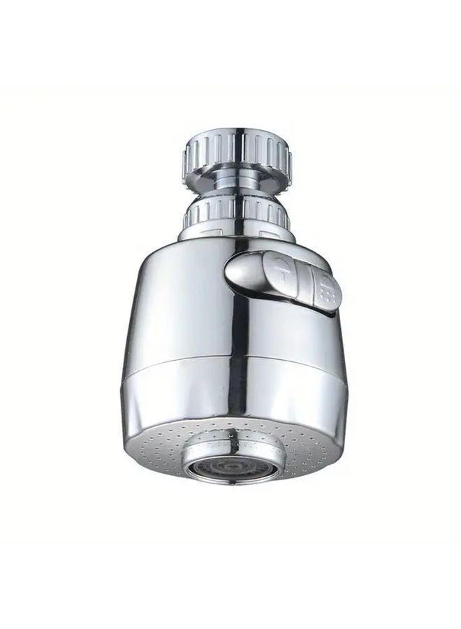 محول صنبور مطبخ دوار 360 درجة، امتداد رذاذ فضي من الأبس والفولاذ المقاوم للصدأ - Image 5