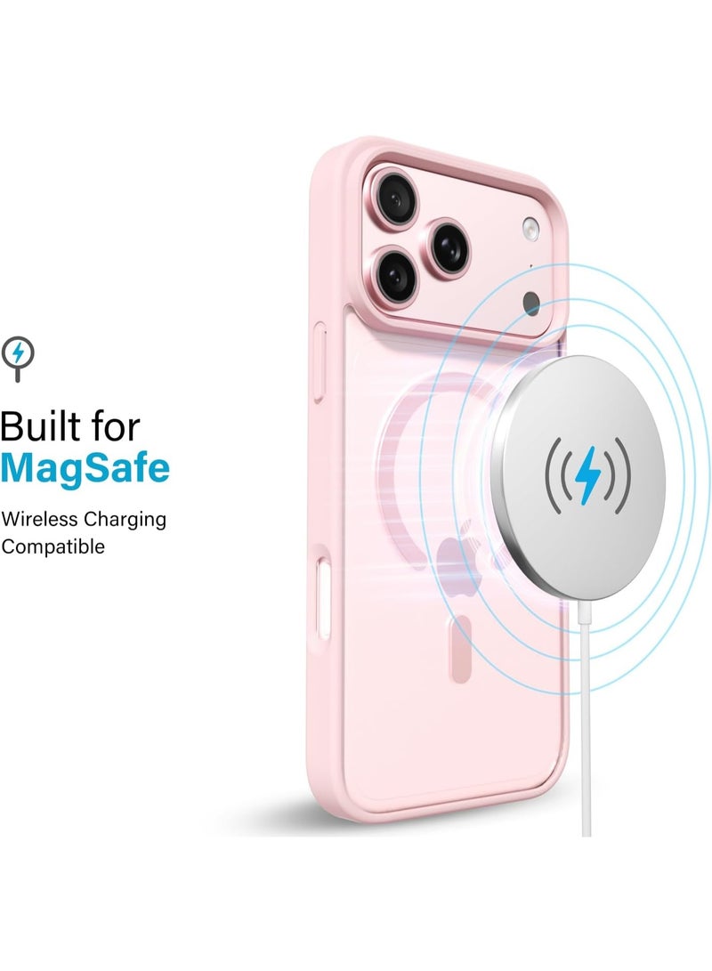 ACLIX Magnetic Case for iPhone 17 Pro Case, Compatible with MagSafe, Plating Luxury Cover, Clear Soft TPU Shockproof Protective Phone Case, (Pink). - Image 3