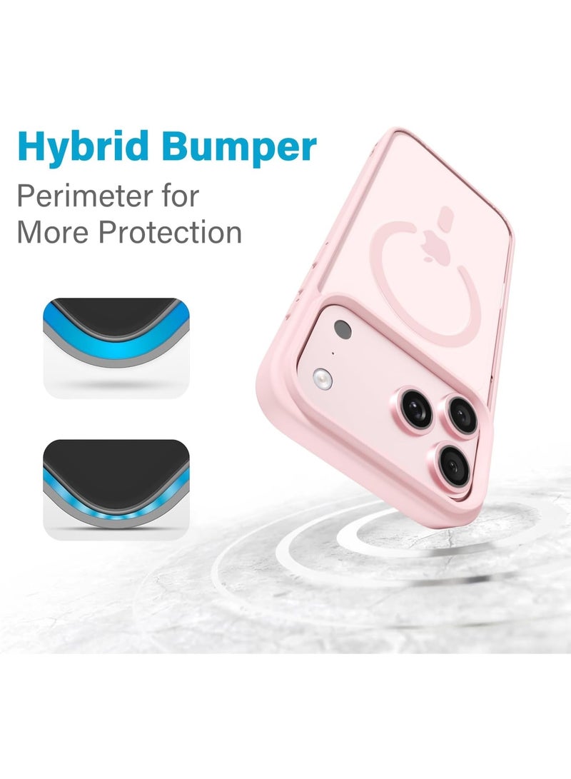 ACLIX Magnetic Case for iPhone 17 Pro Case, Compatible with MagSafe, Plating Luxury Cover, Clear Soft TPU Shockproof Protective Phone Case, (Pink). - Image 4