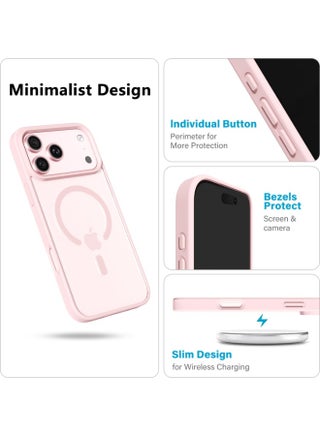 Magnetic Case for iPhone 17 Pro Case, Compatible with MagSafe, Plating Luxury Cover, Clear Soft TPU Shockproof Protective Phone Case, (Pink). - view 2
