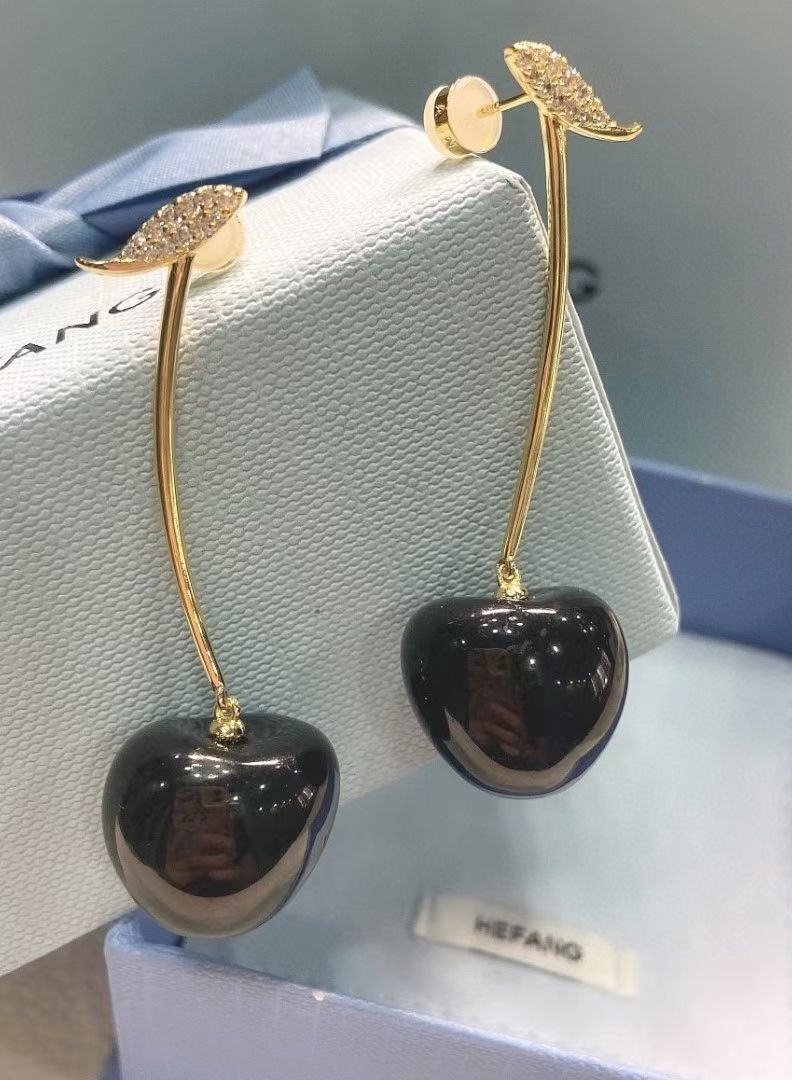 HEFANG Personalized And Fashionable Cherry Earrings  - Image 2