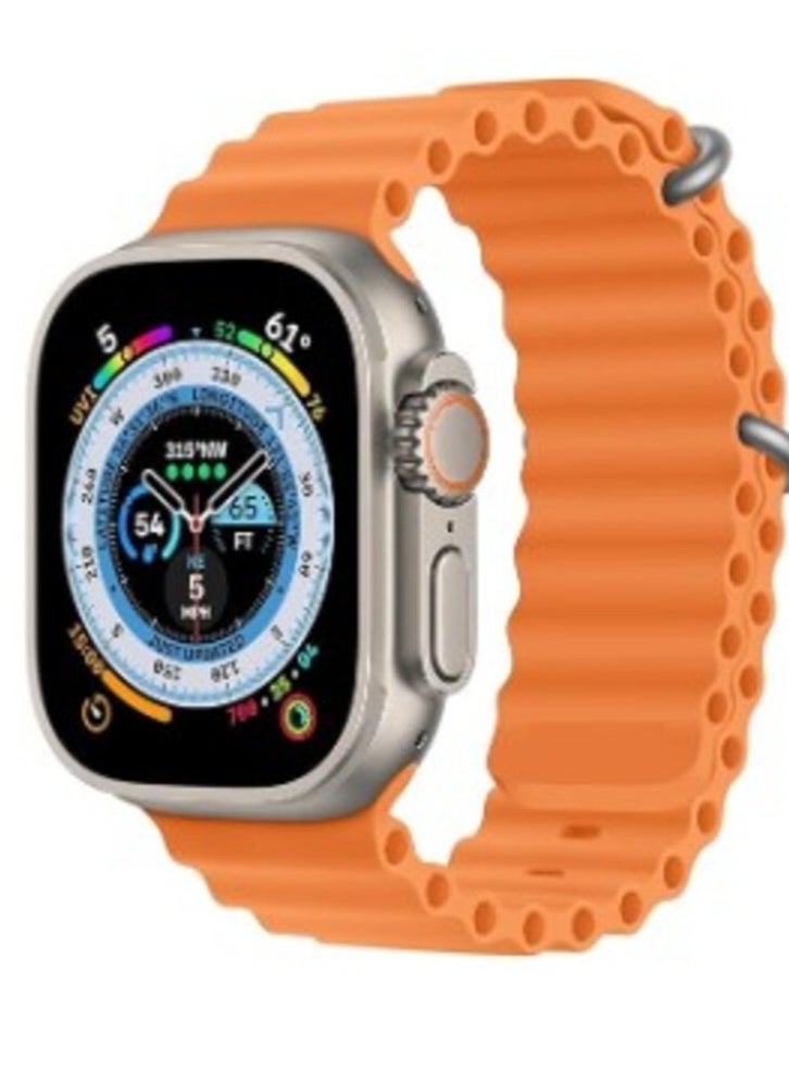 ten.tech - Ten Tech Silicone Band for Apple Watch Ultra/Ultra 2 49mm 45mm 44mm 42mm, Waterproof Soft Silicone Sports Band for iWatch Ultra SE 8/7/6/5/4/3/2/1, orange - Image 1