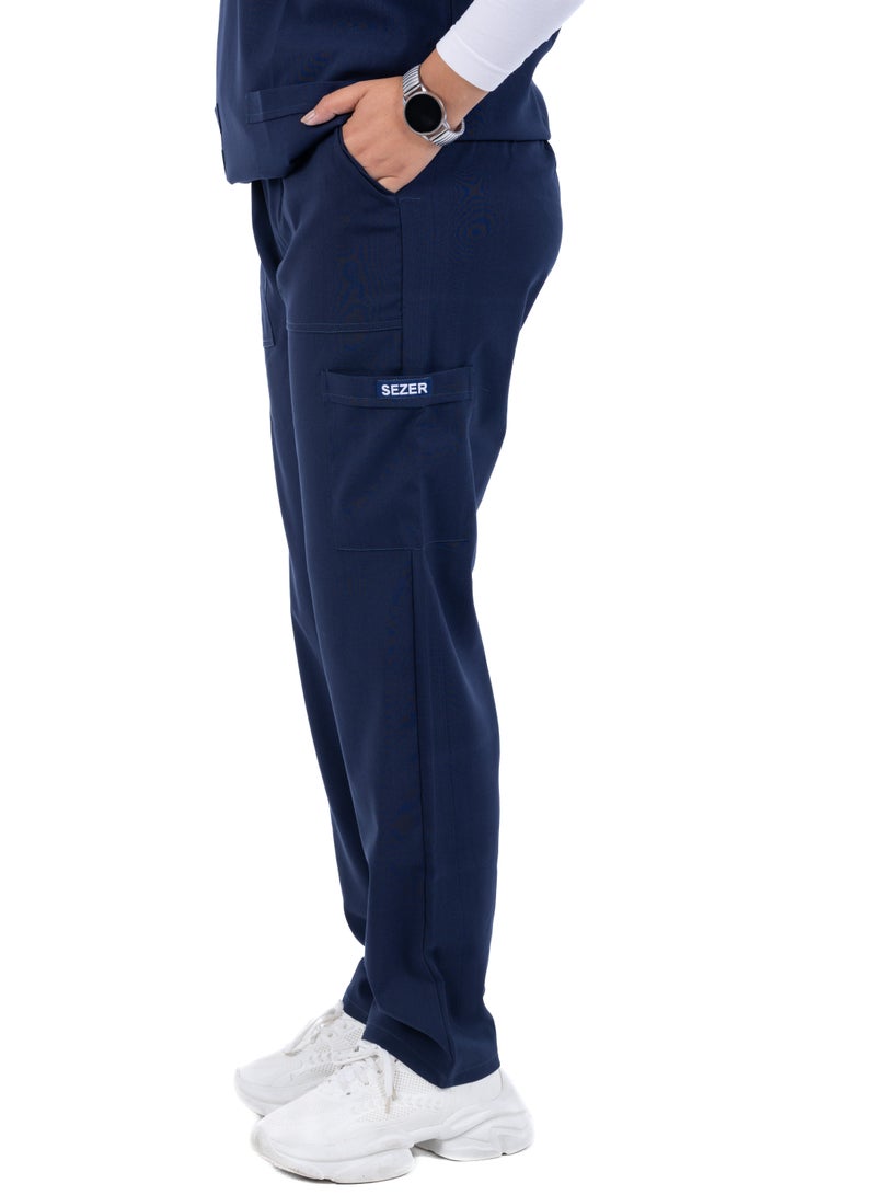 sezer Shine in comfort and elegance with a cotton medical scrub from Caesar - the perfect dark blue for women! - Image 5