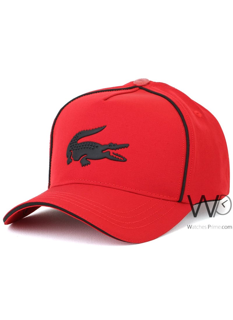 LACOSTE Lacoste CROC Red Baseball Cap Cotton Hat  - Image 1