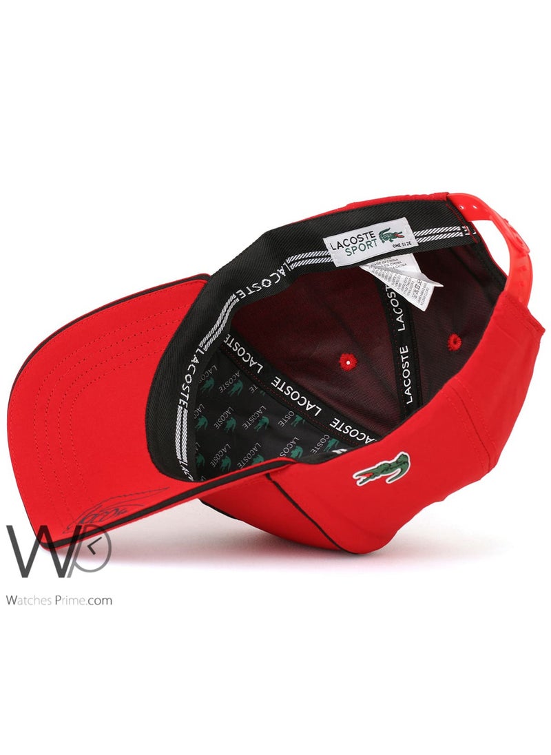 LACOSTE Lacoste CROC Red Baseball Cap Cotton Hat  - Image 4
