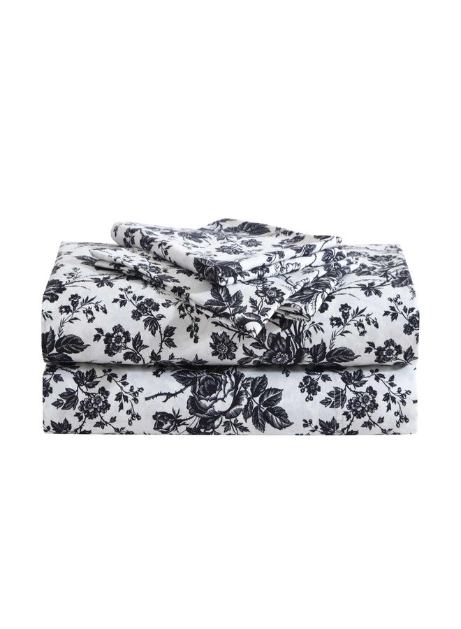 Betsey Johnson Betsey'S Toile Microfiber Black 3 Piece Sheet Set-Twin XL - Image 1