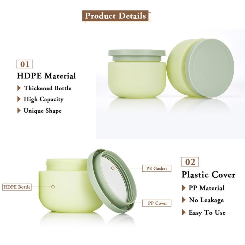 Qeuly 8.8 Oz Plastic Jars With Lidsï¼Œ2 Pcs Cosmetic Containers With Lids, Leak Proof Cosmetic Jars, Body Butter Containers for Cream, Bath Salt, Sugar Scrub, Gel, Slime, Rhinestone Storage - Image 4