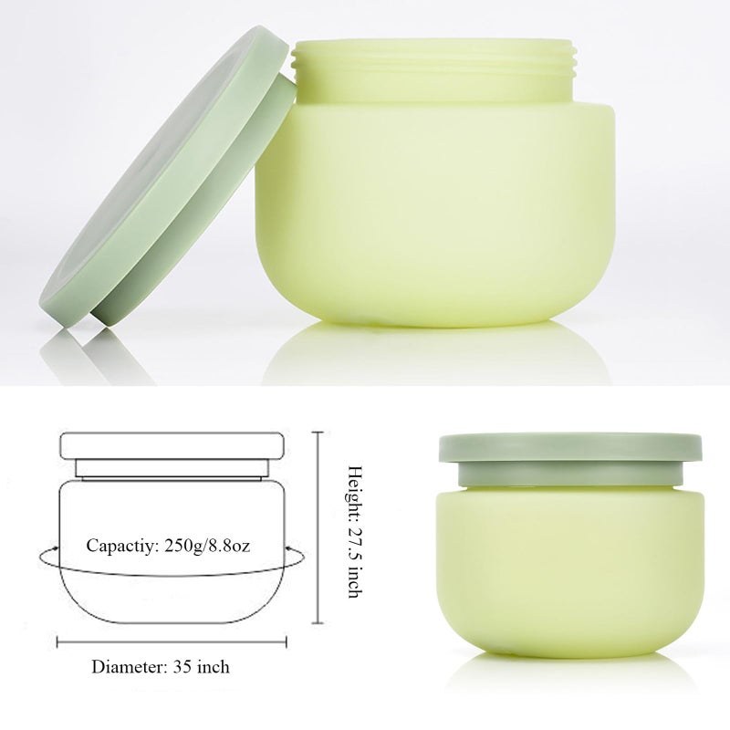 Qeuly 8.8 Oz Plastic Jars With Lidsï¼Œ2 Pcs Cosmetic Containers With Lids, Leak Proof Cosmetic Jars, Body Butter Containers for Cream, Bath Salt, Sugar Scrub, Gel, Slime, Rhinestone Storage - Image 3