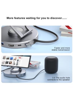 KASTWAVE Docking Station for iPad Pro, Steam Deck, ROG Ally, 10 in 1 with 4K@60Hz HDMI SD TF 4.0 Reader,Gigabit Ethernet RJ45 100W PD,Audio,USB A,USB C Rotatable Folding Type-C Tablet Stand Holder  - Image 5