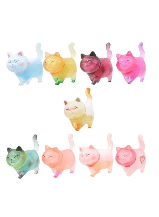Halloluck AngelDOU Halloluck 9 Pcs Colorful Cute Miniature Cat Figure Animal Cat Characters Toys Mini Figure Collection Playset, Cake Topper, Plant, Automobile Decoration - Image 3