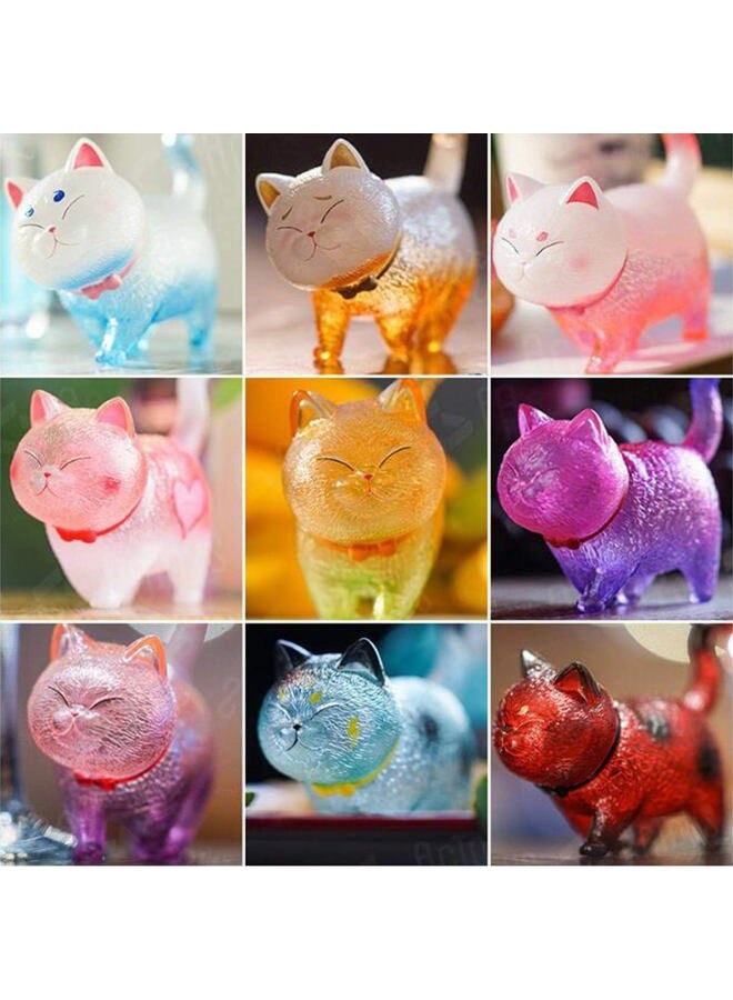 Halloluck AngelDOU Halloluck 9 Pcs Colorful Cute Miniature Cat Figure Animal Cat Characters Toys Mini Figure Collection Playset, Cake Topper, Plant, Automobile Decoration - Image 5