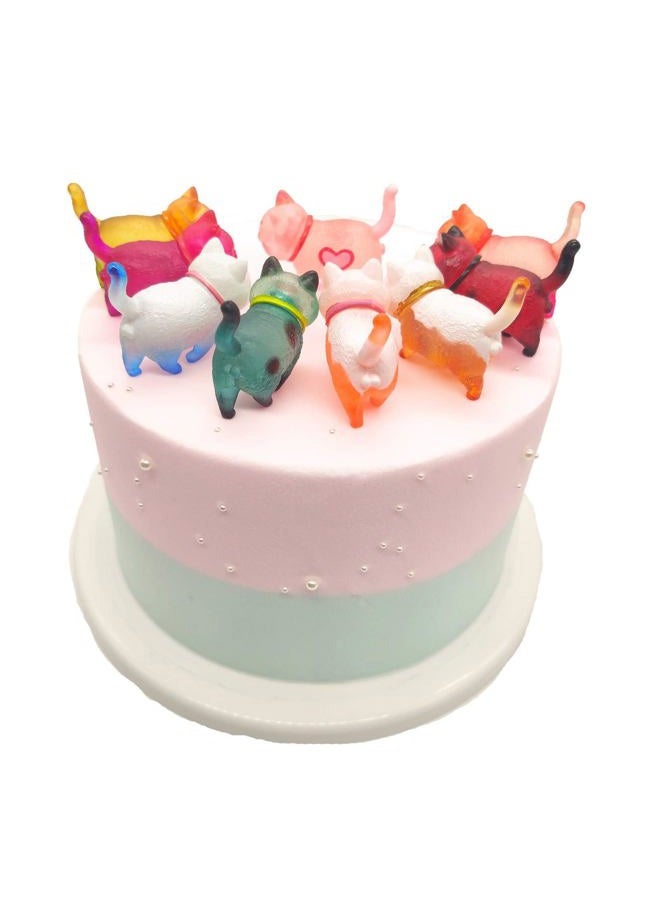 Halloluck AngelDOU Halloluck 9 Pcs Colorful Cute Miniature Cat Figure Animal Cat Characters Toys Mini Figure Collection Playset, Cake Topper, Plant, Automobile Decoration - Image 4
