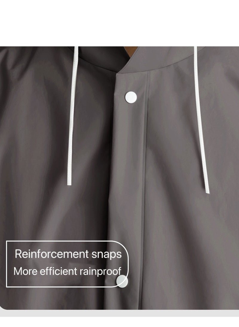 Generic 2 PCS Unisex Sport Outdoor Travel Waterproof Hooded EVA Drawstring Regular Size Raincoat  - Image 2