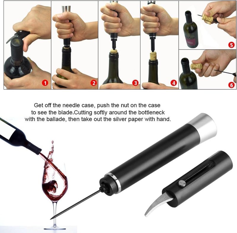 GION Wine Cork Remover Pump Air Pressure Pump Opener Screw Out Tool Corkscrew Bottle Opener Cork Out Tool Foil Cutter for Wine Lovers Perfect Wine Gift 1Pcs - Image 3