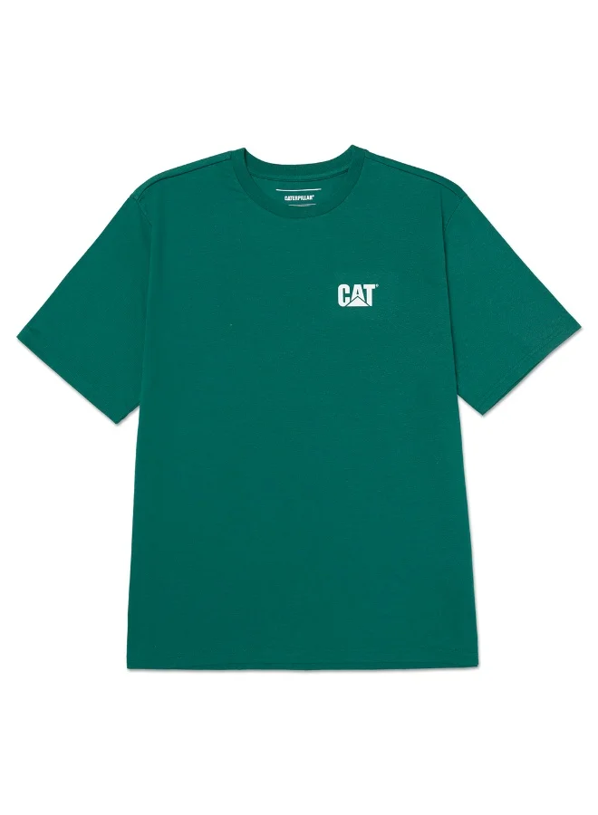 Caterpillar CAT Men’s Small Logo Tee – 60% Cotton 40% Recycled Polyester – Soft Jersey – Minimal Chest Logo