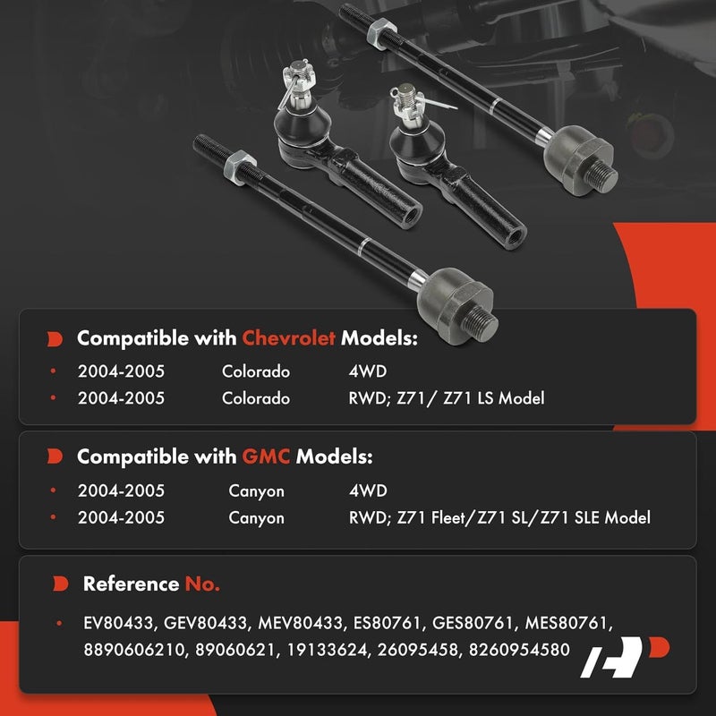 A-Premium Front Inner & Outer Tie Rod End Kit - Image 2