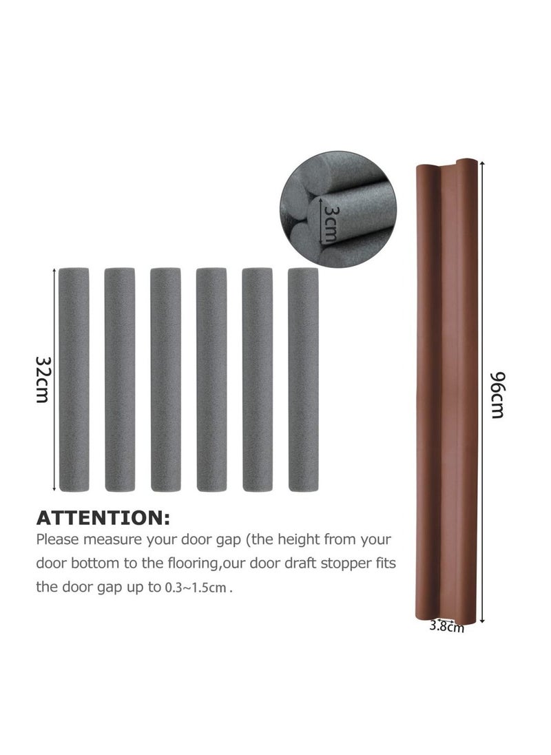 Cool Baby COOLBABY Under Door Draft Protection Sound Insulation Double Door Draft Protection Adjustable Door Foam Seal Window Draft Protection (Brown)  - Image 2