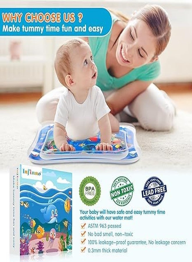 birzar Inflatable Tummy Time Mat Premium Baby Water Play Mat for Infants and Toddlers Baby Toys for 3 to 24 Months, Strengthen Your Baby's Muscles, Portable - Image 5