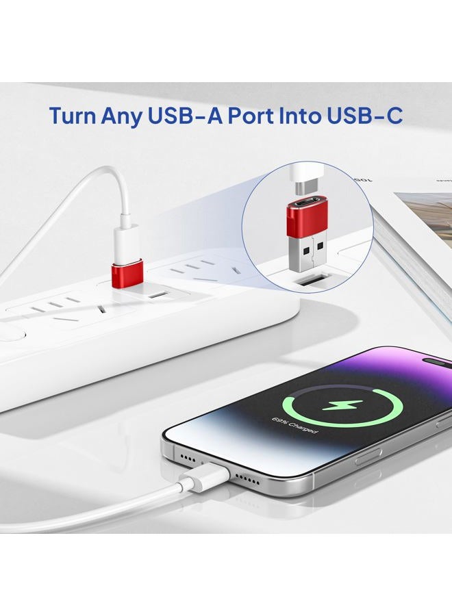 Elebase USB C Female to USB Male Adapter 4-Pack,Type A Charger Cable Plug Connector for iPhone 11 12 Pro Max Mini,XR SE,Airpods iPad 8th Air 4th Generation,Samsung Galaxy Note 10 20 S20 Plus S21 21 Ultra,A71 - Image 2