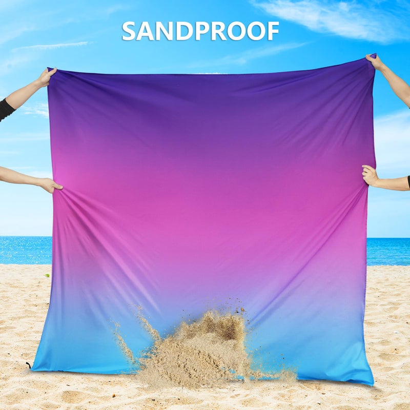 WIWIGO Beach Blanket Waterproof Sandproof Beach Mat 79" X 83"/10'x9'for 2-8 Adults Quick Drying Outdoor Picnic Mat Beach Accessories for Travel, Camping, Hiking - Image 3