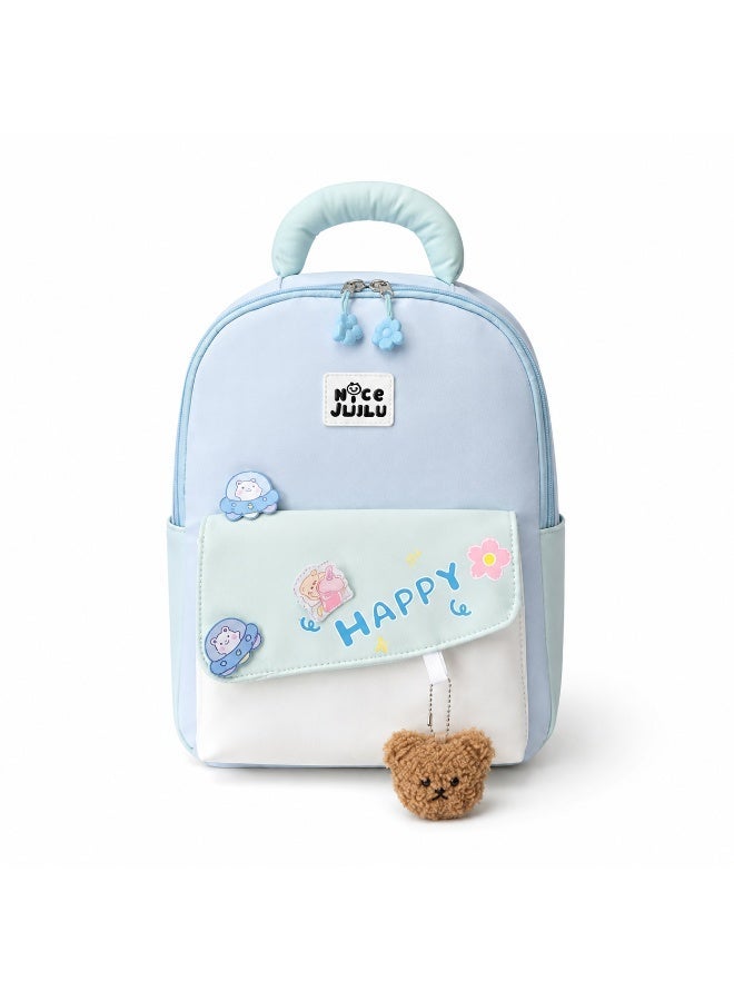 Water-Resistant Kids School Backpack – Cute Multi-Pocket Backpack with Bear Charm & Accessories, Lightweight for Boys & Girls - Image 1