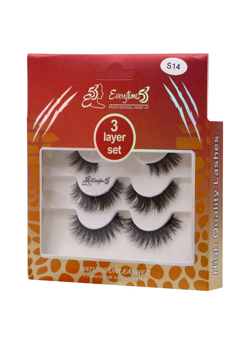 Everytime53 Women's 3 Layer Set Eye Lashes - S14 - Image 2