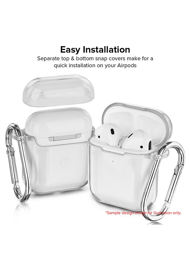 Stylizedd - Classic Clear printed Case for Apple Airpods 2 / 1 Soft TPU Gel Thin Transparent Flexible Cover - Custom Monogram Initial Letter Floral Pattern Alphabet - D (Brown ) - Image 1