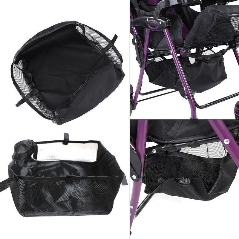klarako Baby Stroller Basket, Under Stroller Organizer Bag Pram Bottom Storage Case Pushchair Shopping Basket for Storing Baby Product, 11.8 x 11.8 x 3.9 Inch - Image 2